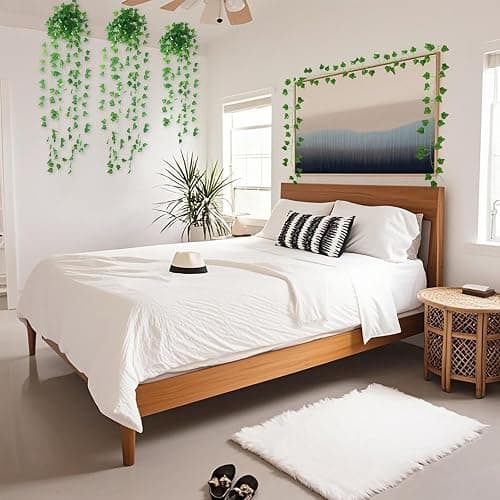 12 Pack Artificial Ivy Garland, 84 Ft Fake Vines Hanging Plants for Room Decor, 72 Leaves Aesthetic Faux Greenery Garland Vines with Strengthened Joint Prevent Leaves Falling Off for Wall Decor thumbnail 6