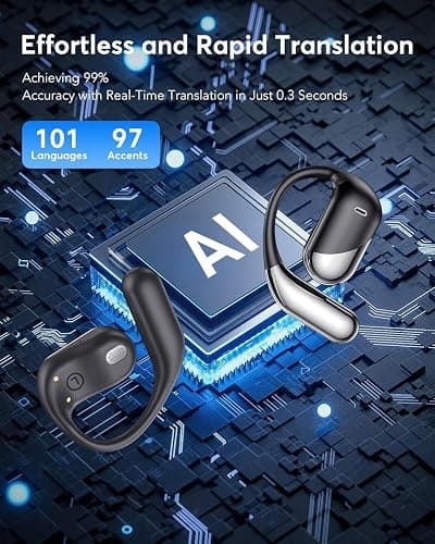 Real-Time AI Translation Earbuds, 198 Language Translator Earbuds, Audifonos Traductores Inglés Español, 3-in-1 Translating Earbuds for Travel, Meetings & Language Learning, with Charging Case thumbnail 2