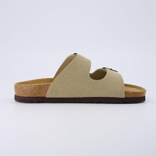 CUSHIONAIRE Lane Cork Footbed Sandals for Women – Comfortable Double Buckle Slip-On with Genuine Suede Footbed & Arch Support Slides for Women Footwear thumbnail 9