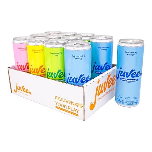 Juvee Rejuvenating Energy Drink – 12 oz Cans (12-Pack) – Sugar Free, 128mg Natural Caffeine per Can, Zero Sugar, Low Calorie, Clean Energy & Focus Support for All-Day Performance (Variety Pack) - Image 1