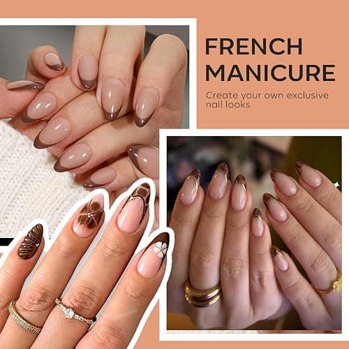 modelones French Tip Nail Tool 6Pcs Nail Stamp Silicone French Tips Stamp | with 2 Sizes Replacement Heads Nail Stuff for French Manicure Home DIY Salon with Jelly Stamper Scraper Nail Stamping Kit thumbnail 4