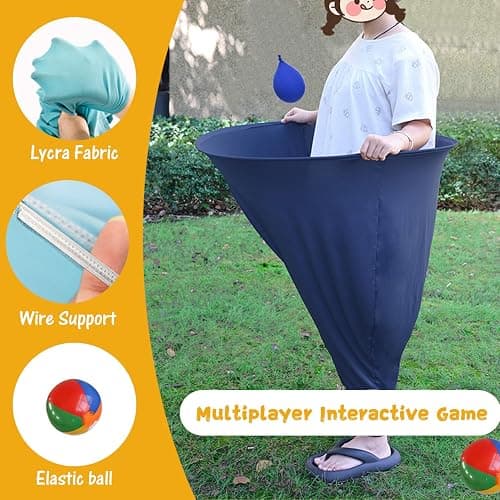 Granny Pants Yard Game, Granny Pants Outdoor Game - Oversized Giant Pants Game with Bouncy Balls & Pump, Backyard Parties, Field Day Fun for Adults & Kids thumbnail 5