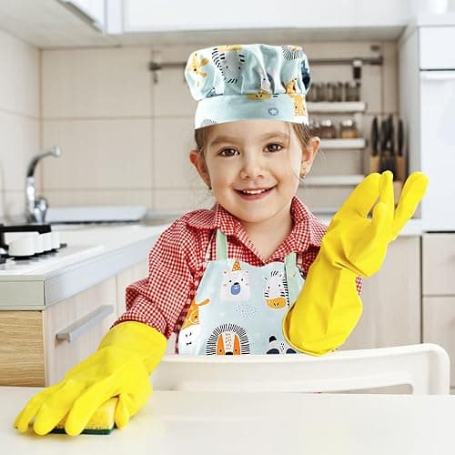 Pipoobear Kids Apron Adjustable Strap for Boys and Girls 100% Cotton, Toddler Chef Apron with Pocket for Kitchen Cooking thumbnail 7