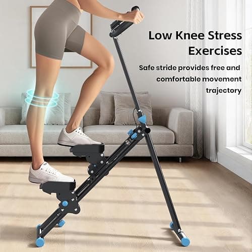 Mdeam Stair Stepper for Home, Vertical Stepper with Extended Step Area, Folding Stair Climber with Grab Bar for Full Body Workout, Fitness Equipment for Home Office (Black) thumbnail 7