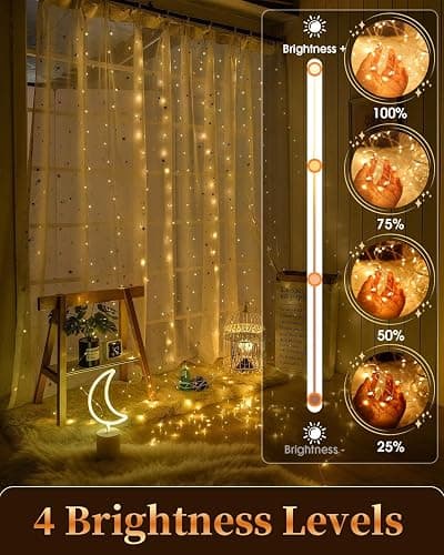 4-Pack Fairy Lights Battery Operated, 33ft 100 LED(Total 132ft 400 LEDs) Warm White String Lights with Remote Waterproof Christmas Lights 8 Modes Timer Lights for Bedroom Wedding Party Patio Decor thumbnail 4