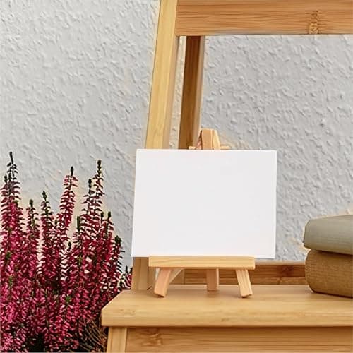 Small Mini Wooden Display Easel - Natural Wood Card Canvas Holder thumbnail 2