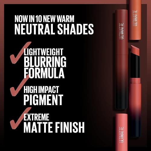 Maybelline Color Sensational Ultimatte Matte Lipstick, Non-Drying, Intense Color Pigment, More Sepia, Mid-Tone Camel, 1 Count thumbnail 3