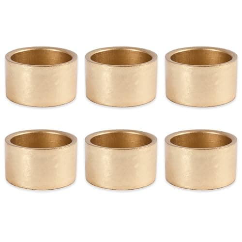 DII Basic Napkin Ring Collection Decorative, Gold, One Size, 6 Count - Image 1
