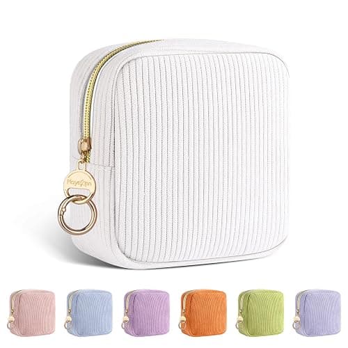 Playexen Period Bag for Teen Girls, Corduroy Sanitary Napkin Storage Bag, Menstrual Pad Pouches Tampon Holder for Purse - Image 1