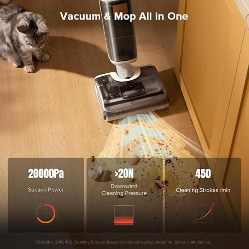 roborock F25 GT Vacuum Mop All in One, Wet Dry Vacuum Cleaner Cordless, 20000Pa Floor Cleaner Machine for Tile Hardwood Wood Vinyl Floor, Edge to Edge Self Cleaning Electric Mop with 180° Lie-Flat thumbnail 3