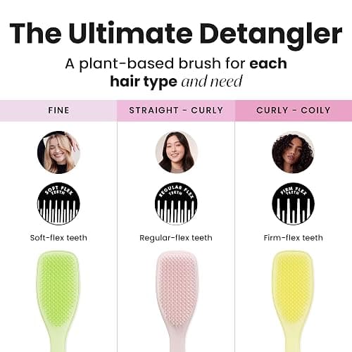 Tangle Teezer Plant-Based Ultimate Detangler Brush, Dry & Wet Hair Brush, Eliminates Knots & Reduces Breakage for All Hair Types, Marshmallow Pink thumbnail 8