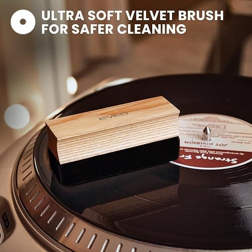 EVEO Vinyl Record Cleaning Kit - 4-in-1 Premium Vinyl Record Cleaner & Vinyl Cleaning Kit with Velvet Brush, Vinyl Cleaner Liquid, Duster & Turntable Stylus Gel thumbnail 3