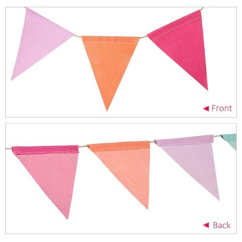 HESTYA 42 Pieces Colorful Pennant Banner Flag Multicolor Bunting String Triangle Banner Pennants for Birthdays Classroom School Carnival Garland Outdoor Events Party Hanging Decorations(Pastel) thumbnail 5
