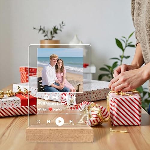 Custom Spotify Song Night Light with Photo – Personalized Acrylic Music Plaque Lamp with Scannable Code, Name & Date – Romantic LED Gift for Couples, Anniversary, Valentine’s Day, Birthday, Him Her thumbnail 6