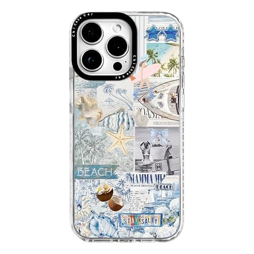 ChiCaseVer for iPhone 16 Case, Tropical Beach Collage Pattern, Fun Soft Slim TPU Compatible with MagSafe, Military-Grade Drop Protection & Camera Protection for Women Girls - Image 1