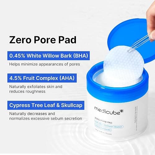 Medicube Zero Pore Pads 2.0, Dual-Textured Facial Toner Pads for Exfoliation and Pore Care with 4.5% AHA Lactic Acid & 0.45% BHA Salicylic Acid, Ideal for All Skin Types, Korean Skin Care (70 Pads) - Zero Pore Pads 2.0, 70 Pads - 70 Count (Pack of 1) thumbnail 5