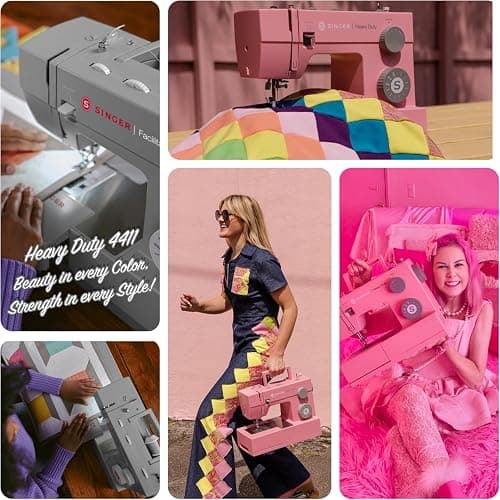 SINGER® Heavy Duty 4411 (Pink) High Speed Sewing Machine + Accessories | 11 Built-In Stitches Deliver 69 Stitch Applications | 60% More Power, 1100 Stitches/Min | Metal Frame, 4-Step Buttonhole thumbnail 4