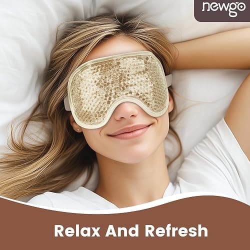 NEWGO Cooling Eye Mask for Puffy Eyes, Cold Eye Mask Eye Ice Pack for After Eyes Surgery, Tension Stress Relief, Itchy Eyes, Headaches, Dark Circles - Champane thumbnail 6