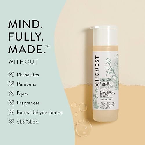 The Honest Company 2-in-1 Cleansing Shampoo and Body Wash for Sensitive Skin, Gentle Tear-Free Hypoallergenic Baby Wash with Naturally Derived Ingredients, Fragrance-Free, 10 fl oz thumbnail 5