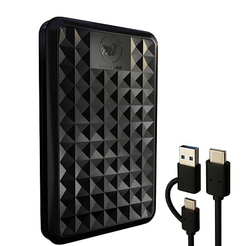ModusTech Facet 500GB External Hard Drive Portable USB-C/USB 3.1 Plug & Play Ultra-Slim HDD Hard drive for Backup, Gaming, PC, Mac, Laptop, PS4, Xbox, Smart TV (Black) - Image 1
