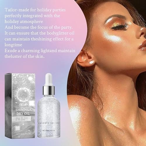 Orphic Body Shimmer Shimmering Body Oil,Body Shimmer Oil für Den Perfekten Festival-Look,Glänzende Schultern,Strahlende Haut,Glowing Body Shimmer Dry Oil Glow on the Skin,30 Ml thumbnail 2
