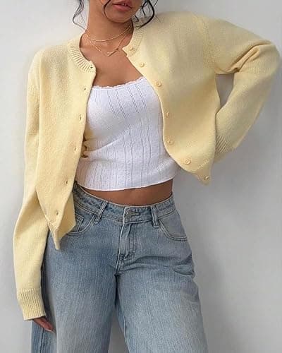 URMSPCL Cardigan Sweaters for Women Button Down Cropped Lightweight Cute Fall Fashion 2026 thumbnail 4
