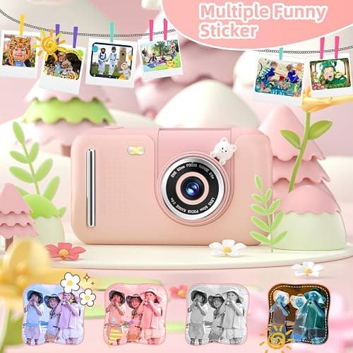 Makolle Upgrade Kids Selfie Camera,Chritmas Birthday Gift for 3-9 Years Old Girls,Portable Toy for 3 4 5 6 7 8 9 Year Children,Toddler 1080HD Digital Video Camcorder Camera with 32G SD Card Pink thumbnail 4