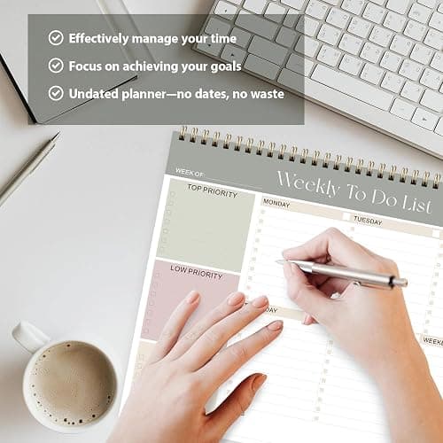 Weekly To Do List Notepad, Undated Planner with 52 Sheets (8.5''x11''), Desk Weekly Planner for Women & Man, Home School & Work thumbnail 7