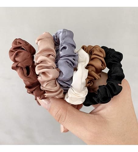 6pcs Elegant French satin headband versatile basic hair rope hair accessory rubber band thumbnail 4