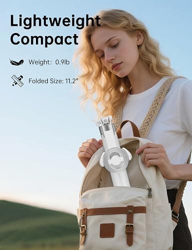 70" Magnetic Tripod for iPhone Magsafe, Extendable Selfie Stick Tripod with Rechargeable Remote & Magnetic Holder, 360° Rotatable Cell Phone Tripods Stand for Video Recording & Content Creation thumbnail 8