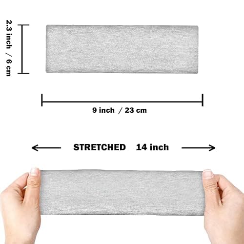 IVARYSS Workout Headbands for Women Non Slip, Premium Stretchy Soft Fabric Head Bands for Women's Hair, Wear for Yoga, Running, Sport, 6 Pack, Black White Grey thumbnail 5