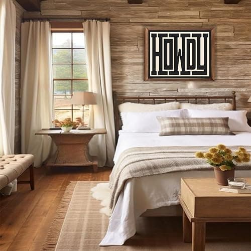 Framed Howdy Wall Art Gifts Western Modern Wall Decor Southern Home Decor Ranch Wall Decor Howdy Poster Modern Farmhouse Canvas Painting Home Decor for Bathroom Bedroom Living Room 8x10 in Framed thumbnail 3