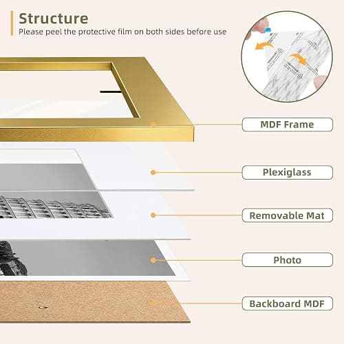 HappyHapi 15 Pack Gold Picture Frames Collage Wall Decor, Gallery Wall Frame Set for Mounting & Tabletop Display, Multi Sizes including 3pcs 8x10, 6pcs 5x7, 6pcs 4x6 thumbnail 5