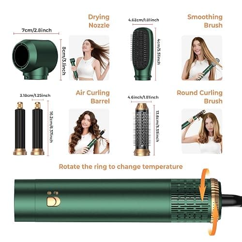 Hair Dryer Brush,5 in 1 Professional Hot Air Styler & Blow Dryer Brush,Powerful Air Curling Wrap Styler,Multi Hair Stylerfor Curling Volumizing Straightening Styling thumbnail 8