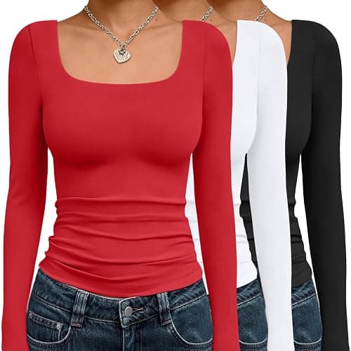 AUTOMET 3 Pack Womens Long Sleeve Shirts Fall Fashion Scoop Neck Crop Tops Basic Layer Slim Fit Y2K Clothes - Image 1