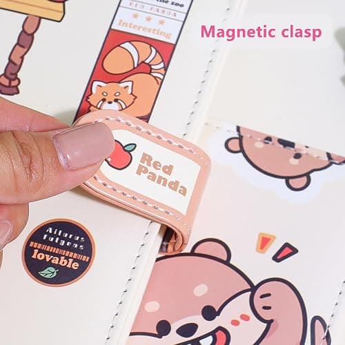 Kawaii Journal Notebook for Kids, Colorful Journal A5 Size To Do List, Travel Planner Zoo Theme Girls Diary 224 Pages with Magnetic clasp (The Otter) thumbnail 5