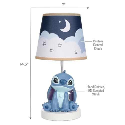 Disney Stitch Hand-Painted 3D Sculpted Nursery Lamp and Shade thumbnail 2