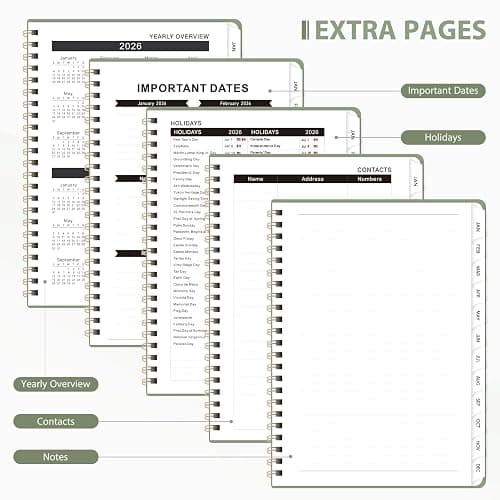 2026 Planner, Weekly and Monthly Calendar Agenda Book, Jan 2026 - Dec 2026, Hardcover Planning Academic Planner for Office School Supplies and Desk Accessories - A5 (6.3'' x 8.5'') thumbnail 5