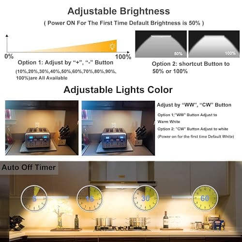 LDOPTO Battery Operated Lights Wireless Under Cabinet LED Closet Lighting Under-Counter Light fixtures Without Wiring with Remote/Touch Control for Kitchen Shelf Hallway Stairs, 3 Colors 3 Pack thumbnail 5