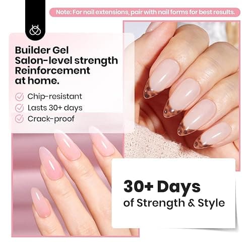 Beetles Builder Gel for Nails HEMA-Free with Nail Art Brush-7 in 1 Clear Building Gel,for Strengthening Thickening Extension Sensitive Nails,Beginner DIY UV Nail Salon at Home,Sheer Breeze Gifts thumbnail 7