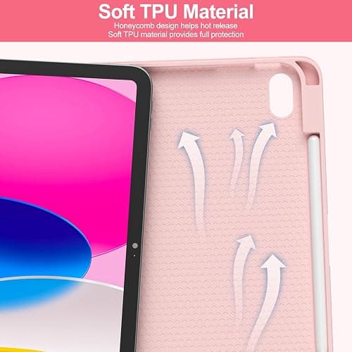COO Keyboard Case for iPad 11/10th Gen 11/10.9 inch 2025 A16/2022, Detachable Wireless Bluetooth Case with Keyboard Built-in Right Side Pencil Holder, Auto Wake/Sleep for iPad A16 KeyboardCase (Pink) thumbnail 7