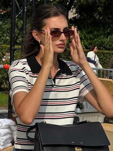 GUVIVI Retro Oval Sunglasses for Women Chic Cat Eye 90s Sunnies Lightweight Narrow Shades Trendy UV protection Sun Glasses thumbnail 6