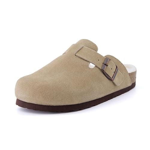 CUSHIONAIRE Women's Hana Cork footbed clog with Genuine Leather upper, Faux Fur lining, and +Comfort thumbnail 9