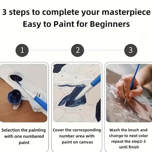 Paint by Numbers for Adults, 16x20 Inch Rainy Night Street Scene DIY Oil Painting Kit, Beginner Friendly Acrylic Paint by Number on Canvas, Home Wall Decor Gift Unframed thumbnail 4