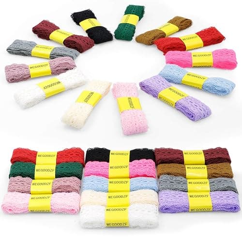 WEGOODZF Lace Shoelaces, 2 Pairs Lacy Shoe Laces for Sneakers, 3CM Wide Lace Shoes Strings for Women thumbnail 5