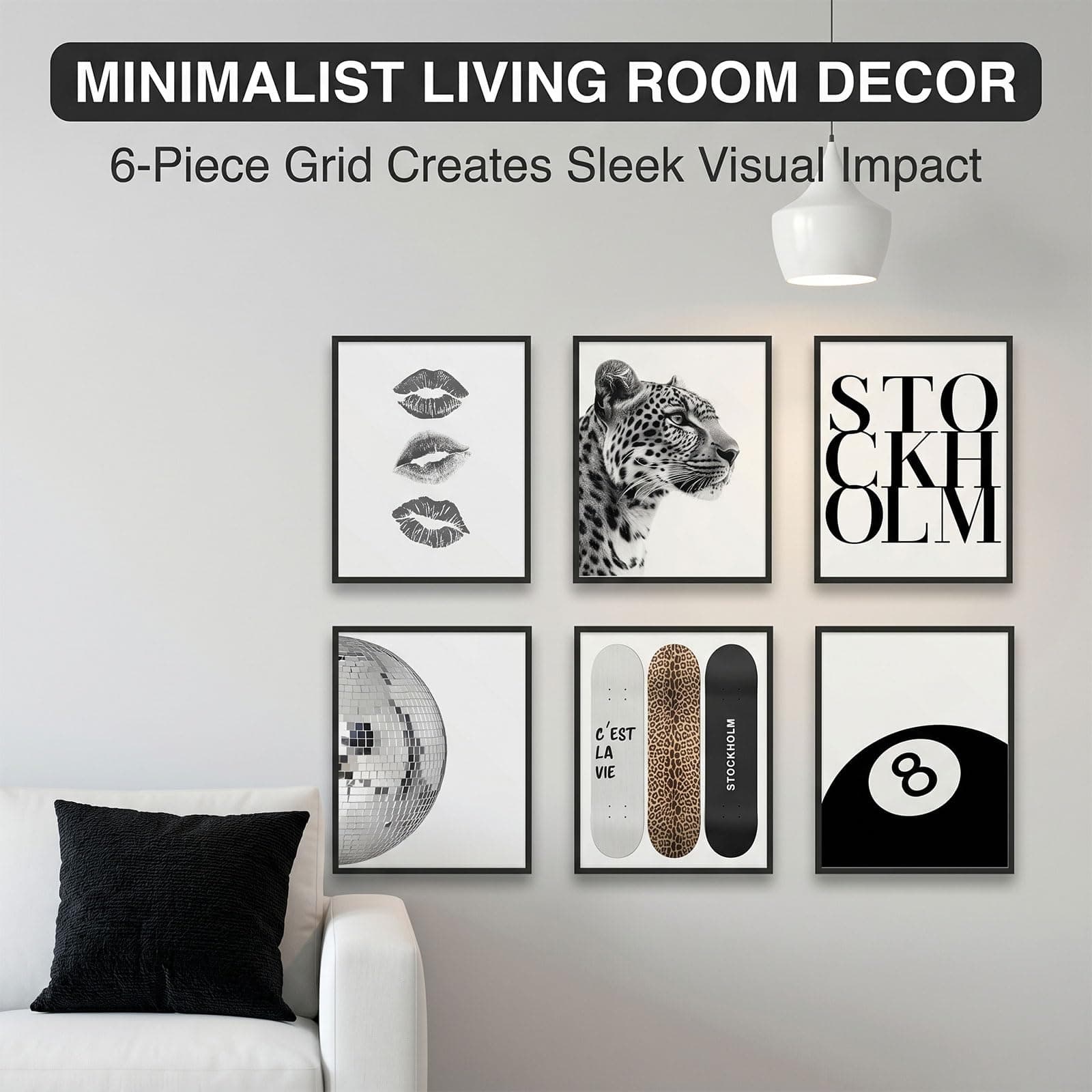 Stockholm Style Room Decoration For Women Elegant Fashionable Wall Art For Living Room Atmosphere Luxury Fashion Image For Home Bedrooms Apartment Student Room thumbnail 6