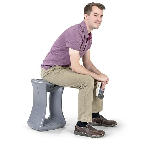 Simplay3 Active America Fit Balance Chair, 20" Stool for Adults and Teens- Ergonomic Office Desk Chair with Rock, Wobble, Tilt Motion for Learning, Work and Study, Steel Grey thumbnail 4