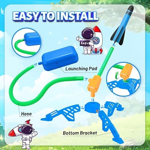Toys for 3 4 5 6 7 Year Old Boys, Notique Rocket Launcher Kids Toys for Boys 3-10 Outdoor Games, Toddler Outdoor Toys for Kids Foam Rocket 3 4 5 6 7 8 Year Old Boys Girls Gifts Ideas thumbnail 6