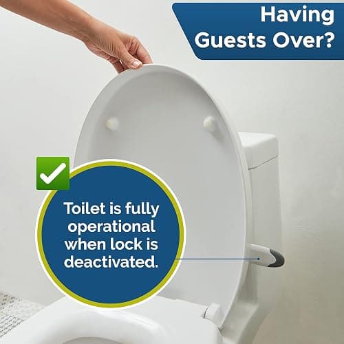 Baby Toilet Lock by Wappa Baby - 9"L x 4"W - Ideal Baby Proof Toilet Lid Lock - No Tools Needed Easy Installation with 3M Adhesive - Top Safety Toilet Seat Lock - Fits Most Toilets - White (1 Pack) thumbnail 7