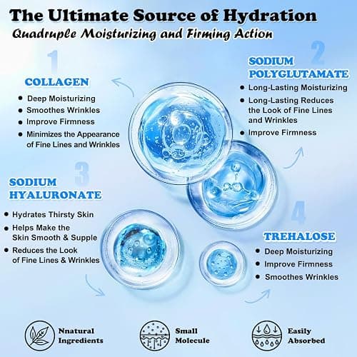 MISSEDSEN Collagen Face Mask with Hyaluronic Acid, Vitamin E Oil for Skin Care Hydrating, Moisturizing, Brightening & Anti Aging Face Masks Skincare for Oil, Dry, Acne, Sensitive All Skin Types 25PCS thumbnail 6
